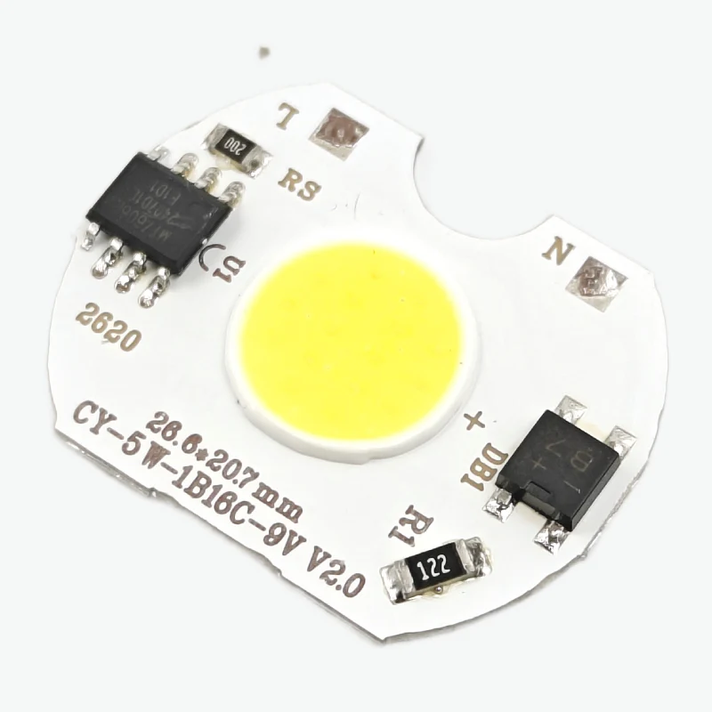 5W LED 220V AC chip - High Power Cool White Round COB Light 300mA ...